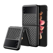 Suitable for Samsung Z Filp3 5G mobile phone shell folding screen mobile phone back shell leather lattice protective cover
