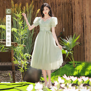 Bridesmaid dress wedding dress fairy thin long section 2022 new summer girlfriends sister group host dress skirt usually