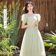 Bridesmaid dress wedding dress fairy thin long section 2022 new summer girlfriends sister group host dress skirt usually