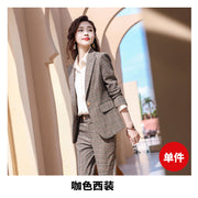Plaid suit female spring and autumn fashion temperament 2021 new slim professional casual small suit jacket formal dress