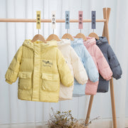 Rui Yu autumn and winter new children's down jacket long space print plus thick boy down jacket entity wholesale supply