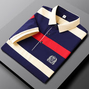 2022 New Summer Men Classic Striped Polo Mens Cotton Short-Sleeved Embroidered Business Casual Hot Polo Shirt Male Dropshipping