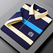 2022 New Summer Men Classic Striped Polo Mens Cotton Short-Sleeved Embroidered Business Casual Hot Polo Shirt Male Dropshipping