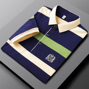 2022 New Summer Men Classic Striped Polo Mens Cotton Short-Sleeved Embroidered Business Casual Hot Polo Shirt Male Dropshipping