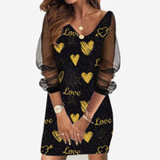 New Sequin Mesh Women Dress Summer Pullover Midi Waist Dresses Sweet Lady Basic Casual Pencil Skirt Fashion V Neck Bodycon Robe