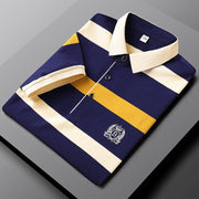 2022 New Summer Men Classic Striped Polo Mens Cotton Short-Sleeved Embroidered Business Casual Hot Polo Shirt Male Dropshipping