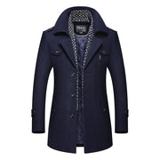 FGKKS Man Classic Fashion Trench Coat Male Long Jacket Slim Fit Overcoat Casual Wool Blends Warm Outerwear Windbreaker Men