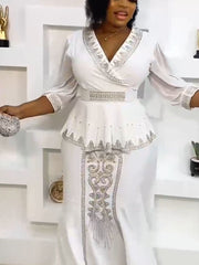 2 Pieces Set Plus Size Clothes Dashiki Skirts And Top for Women Ankara Wedding Party Gown Outfits New Robes