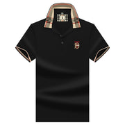 2022 Men's Summer New Short-sleeved Men's T-shirt Business Sports Striped Lapel Short-sleeved T-shirt Men's Clothing polo homme
