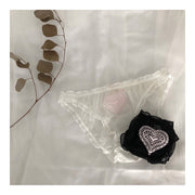 Lace Heart Ruffles Embroidered Panties